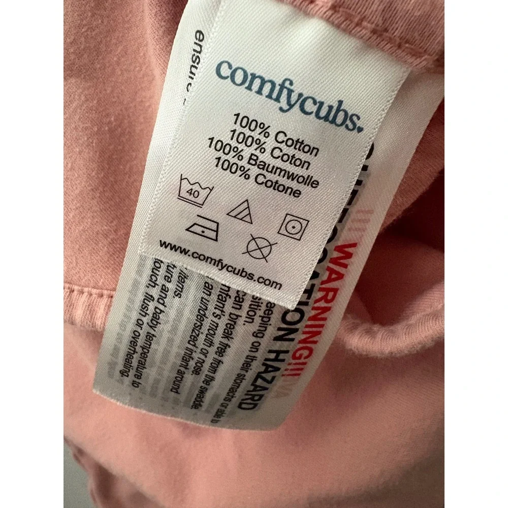 Comfy Cubs Newborn Swaddle Wrap Blush Pink Small 0–3 Months Organic Cotton Style